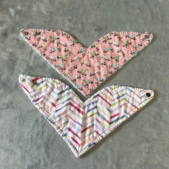 Pair of durable terry lined bibs/bandanas - Picture 1 of 3